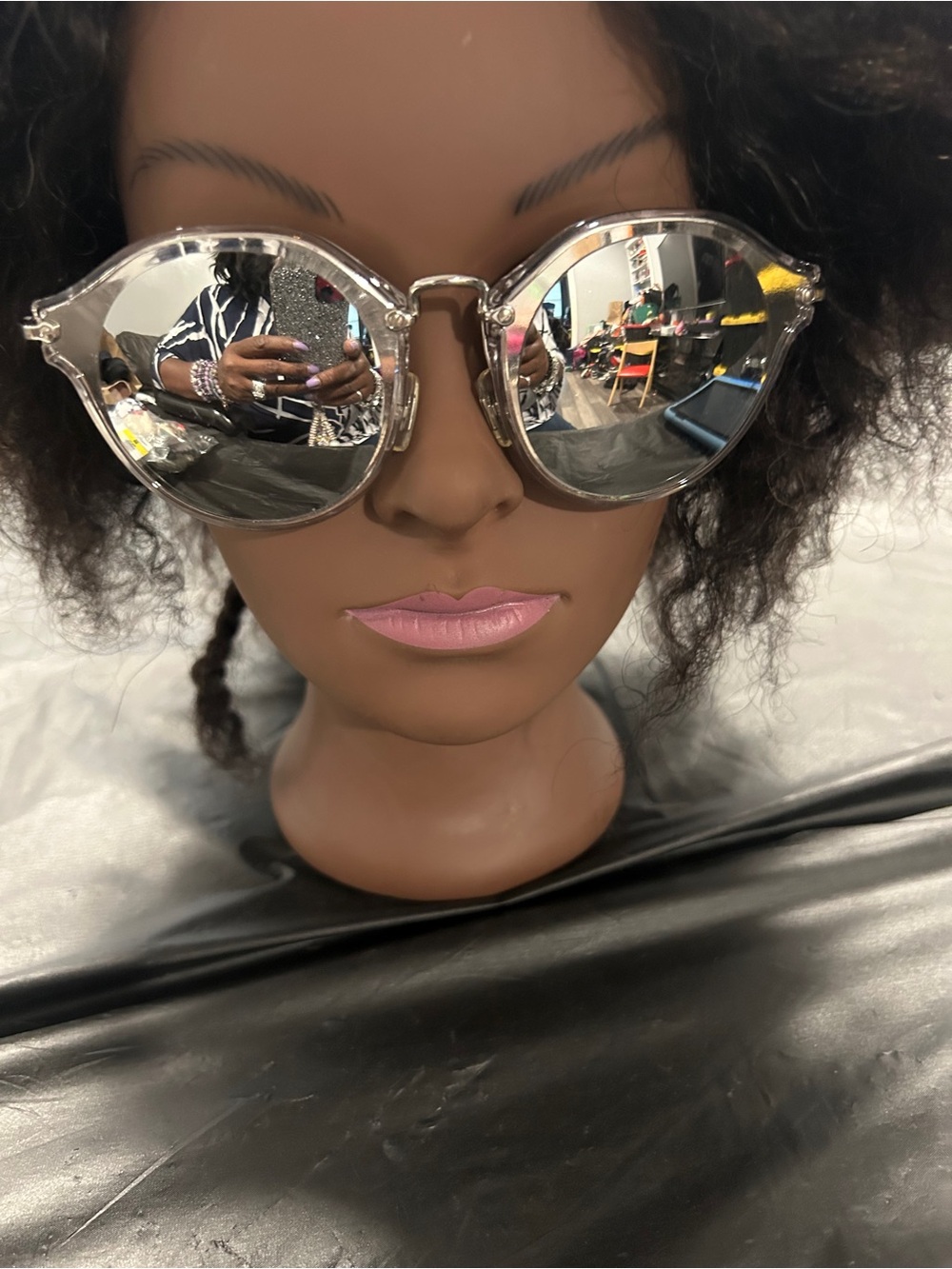 Silver Mirrored Round Women's Sunglasses